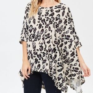 Leopard Print Poncho